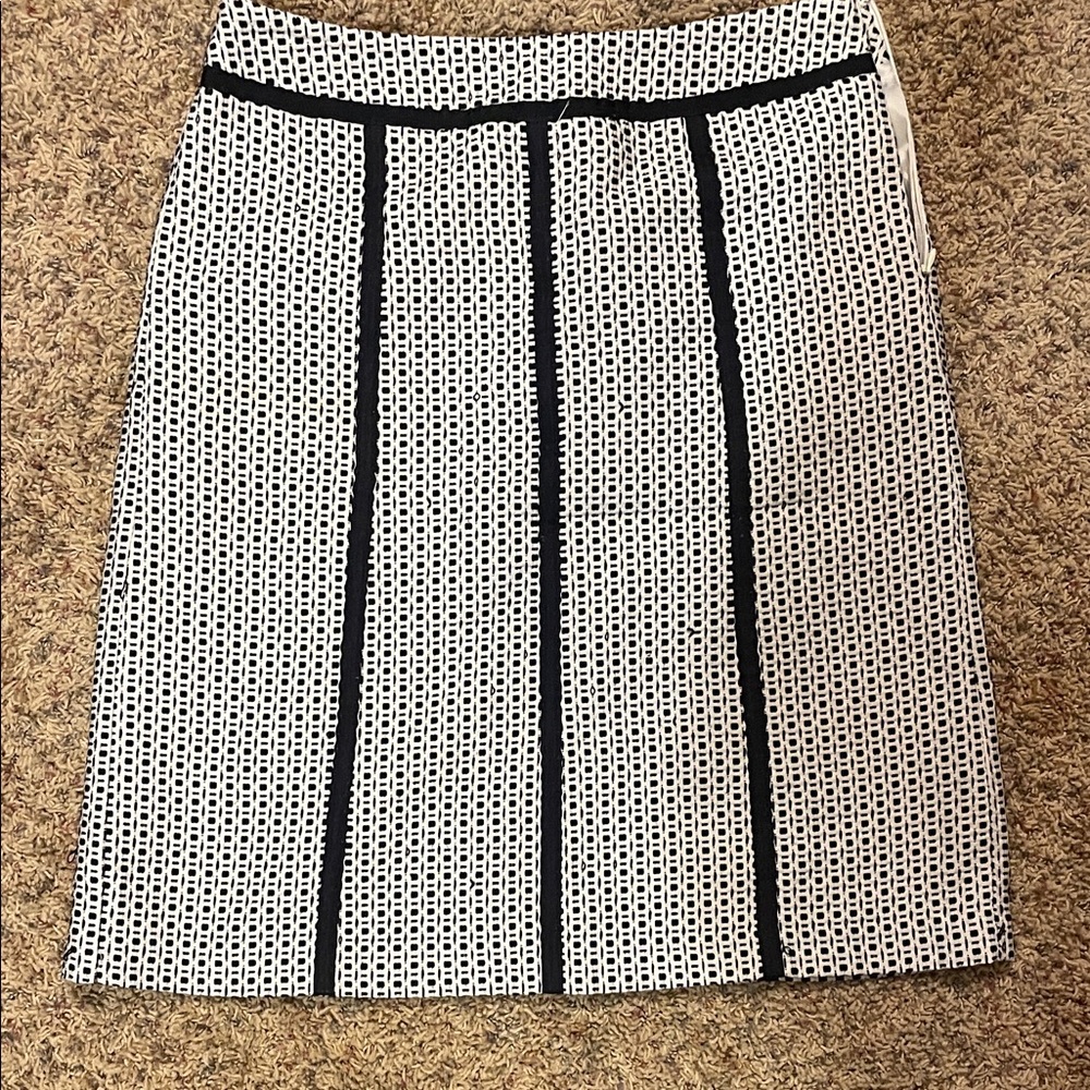 Chic Black and White A-Line Skirt
